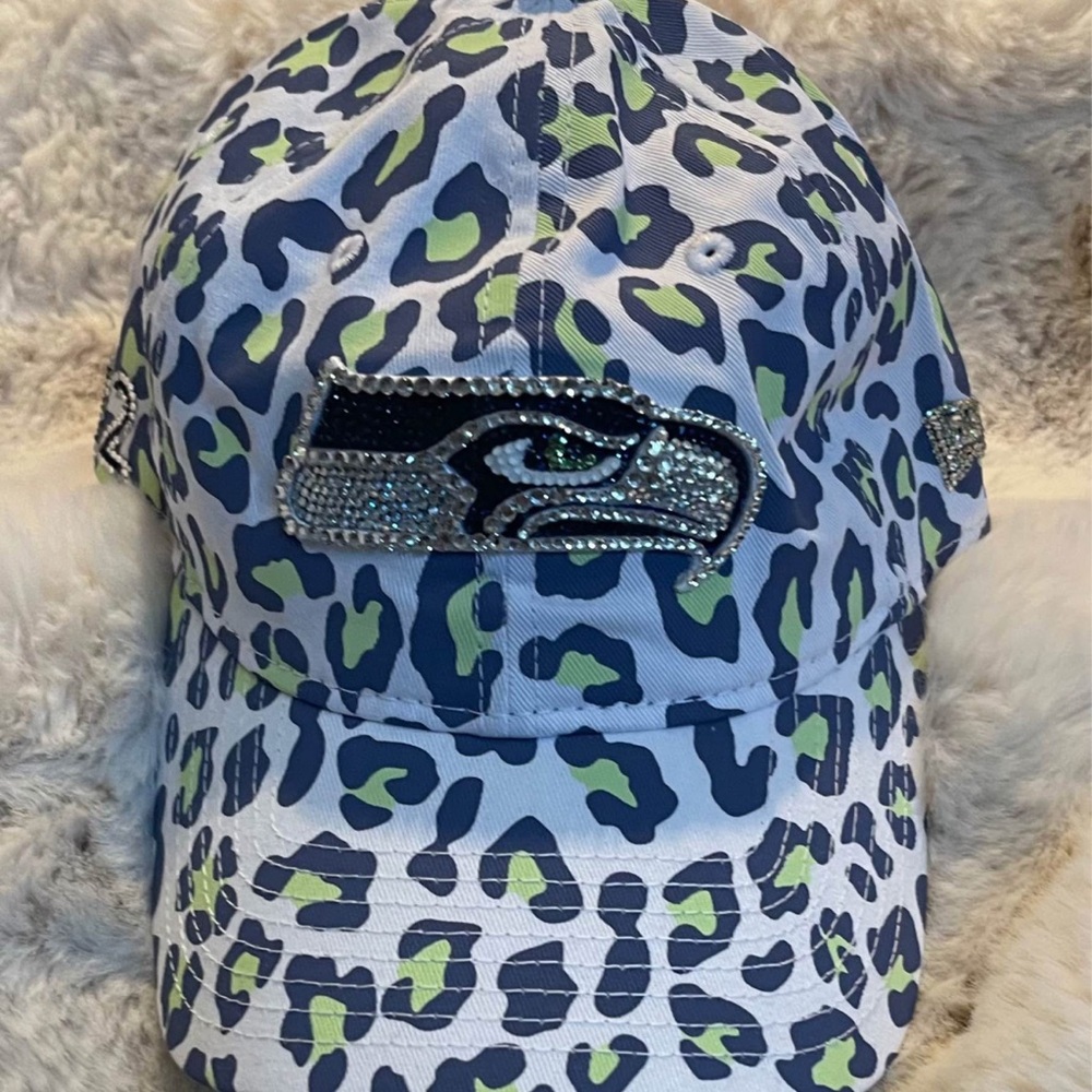 Seahawks Ladies Animal Print Cap Glitz
